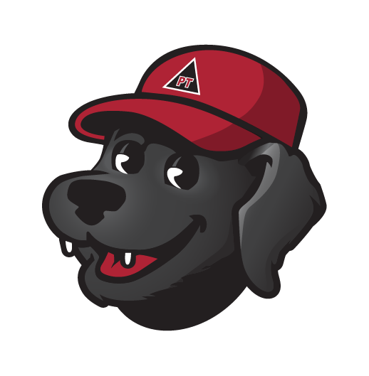 Max mascot badge — a grinning black lab wearing a red Pro-Tech cap